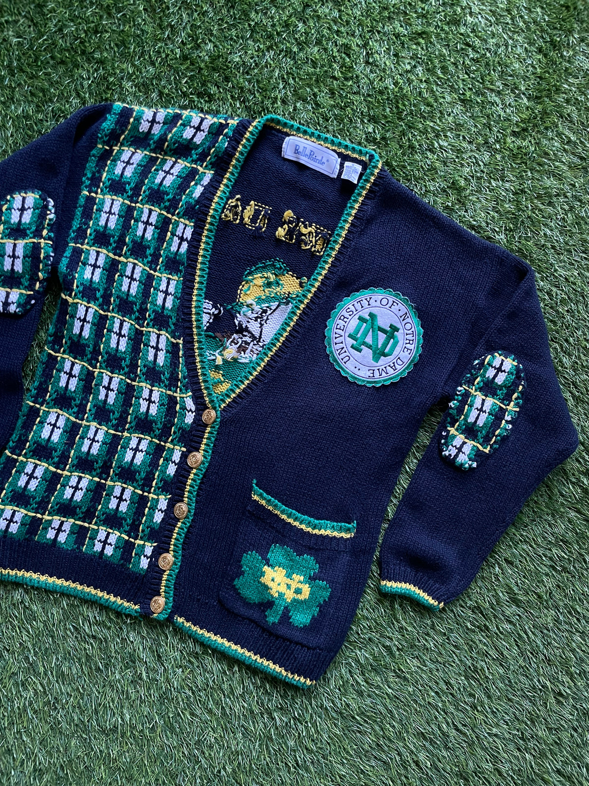 Vintage Notre Dame Cardigan Sweater Small