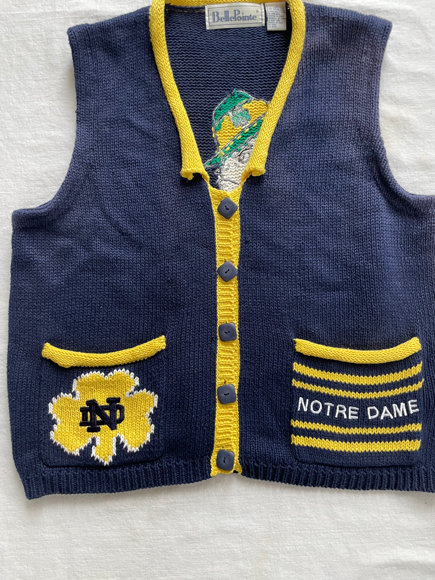 Vintage Notre Dame Sweater Vest XLarge