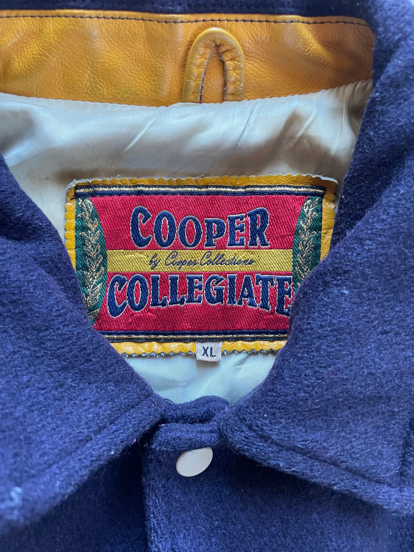 Vintage Notre Dame Leather and Wool Varsity Jacket XLarge