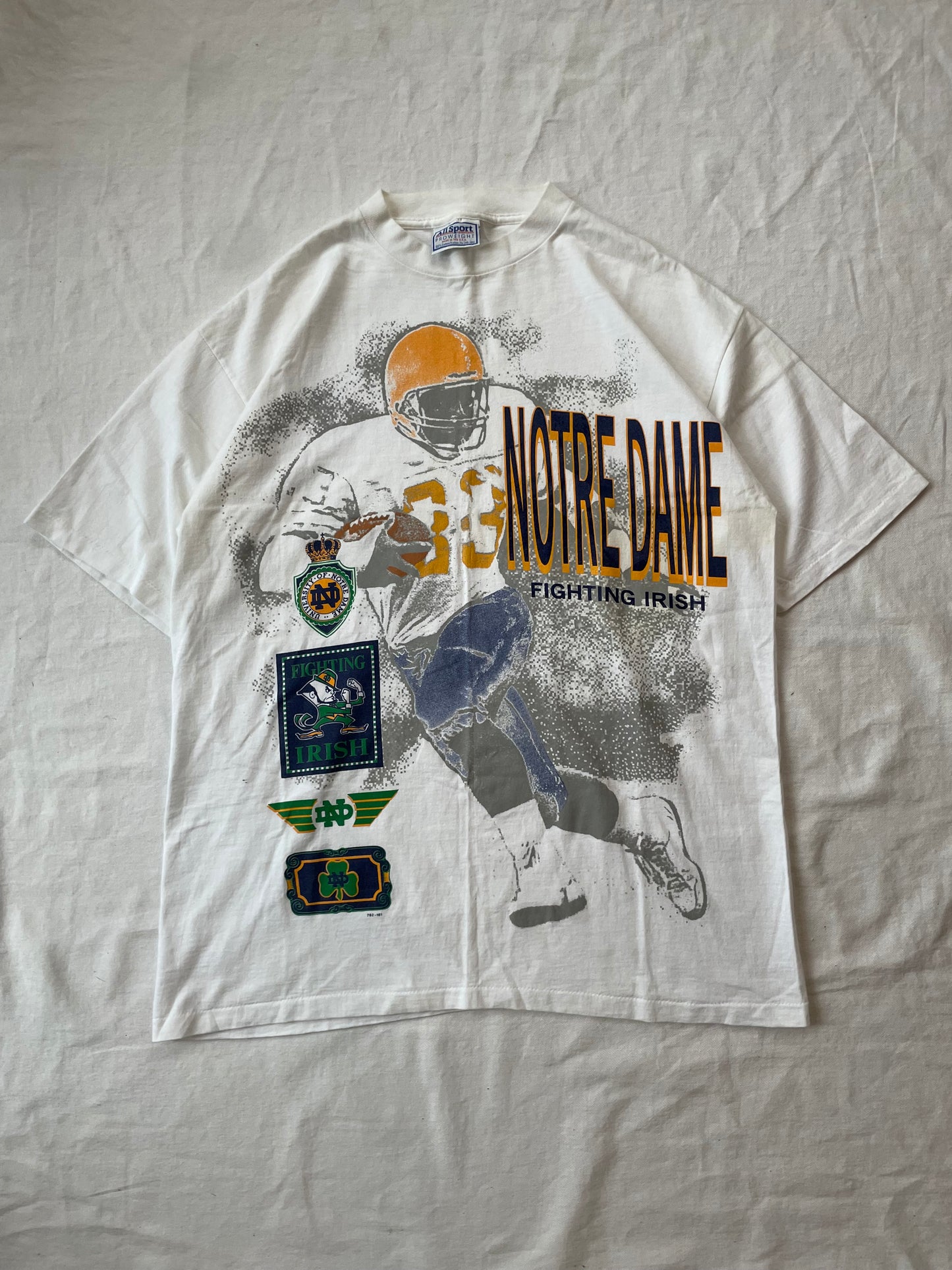 Vintage Notre Dame Football Tee XLarge