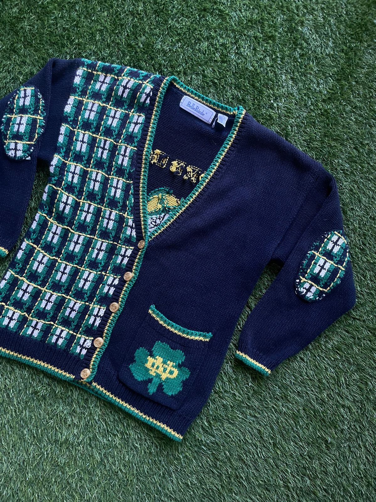 Vintage Notre Dame Cardigan Sweater Medium