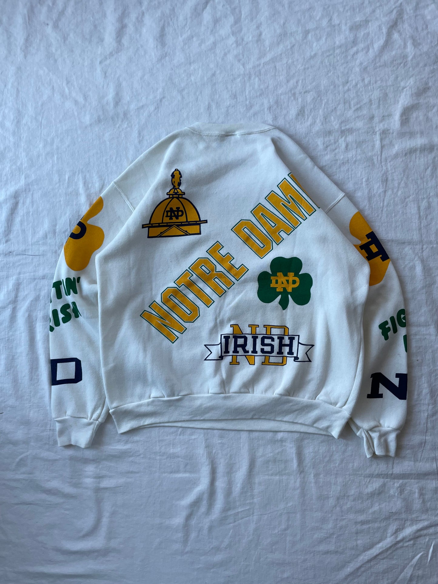 Vintage Notre Dame Fightin’ Irish AOP Crewneck XLarge