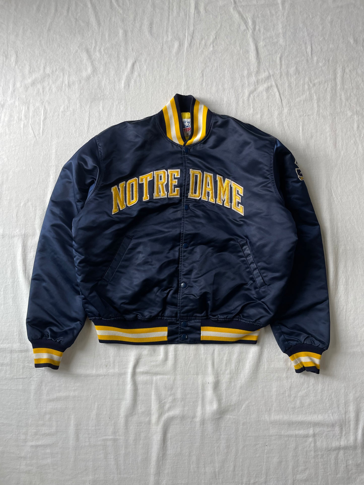 Vintage Notre Dame Satin Jacket XLarge