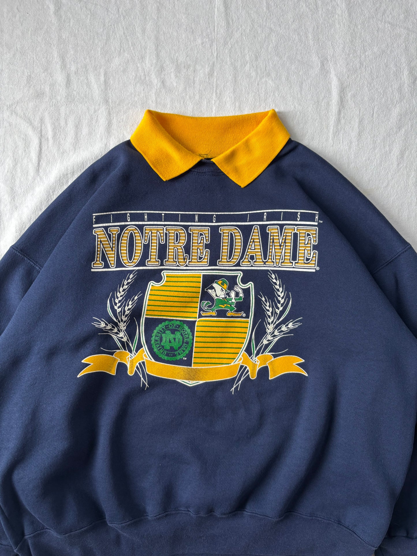 Vintage Notre Dame Collared Crewneck XLarge