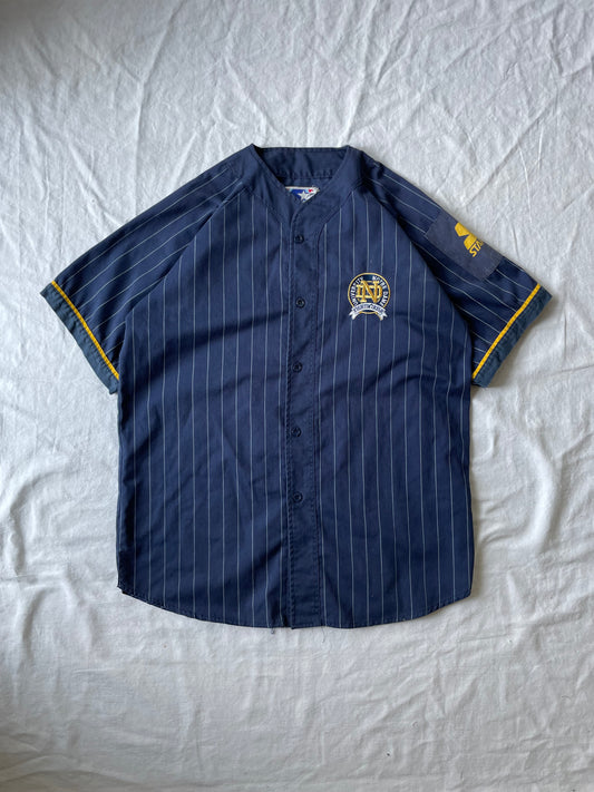 Vintage Notre Dame Pinstriped Baseball Jersey XLarge
