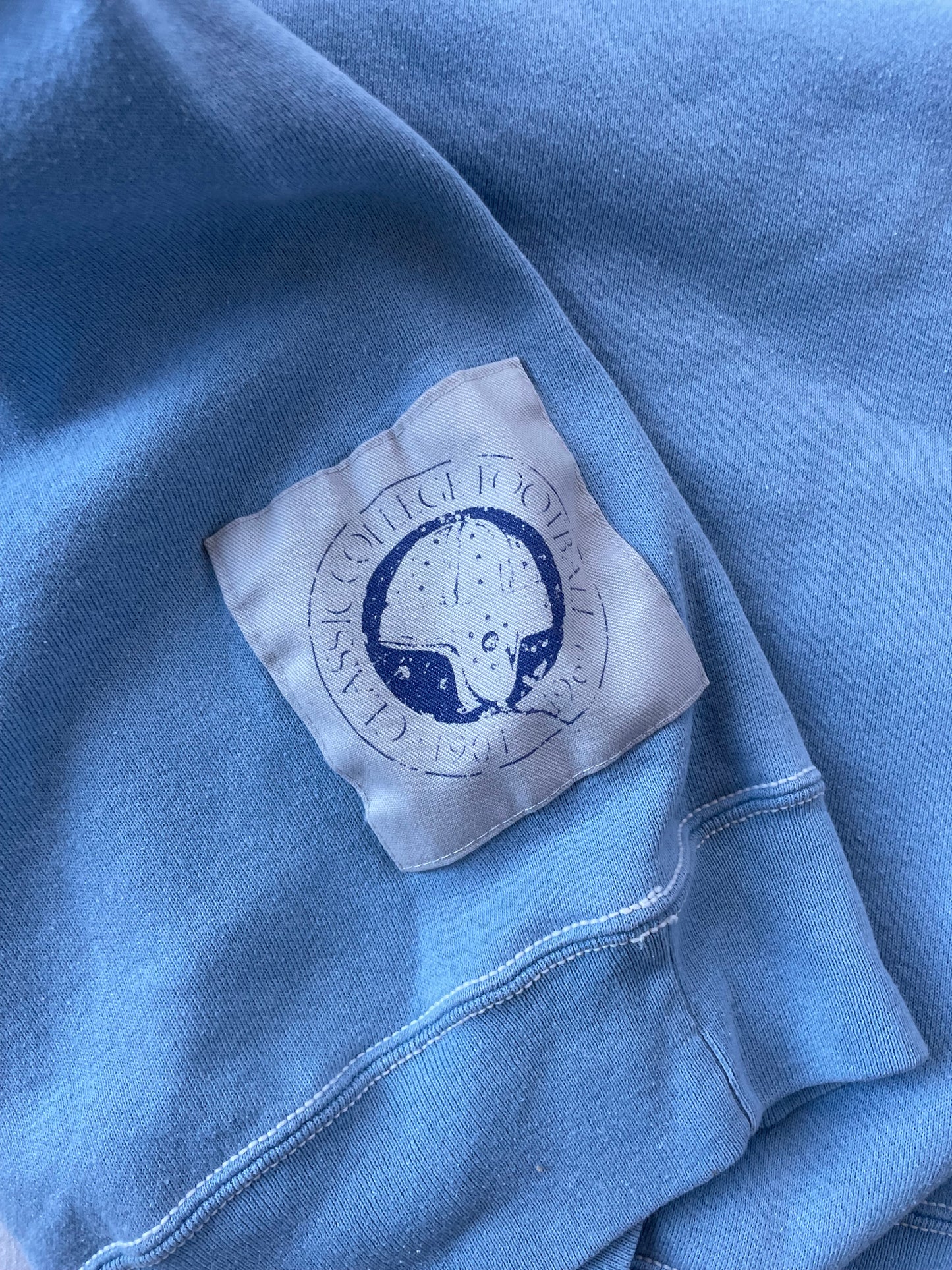 Vintage Notre Dame Light Blue Football Crewneck XLarge