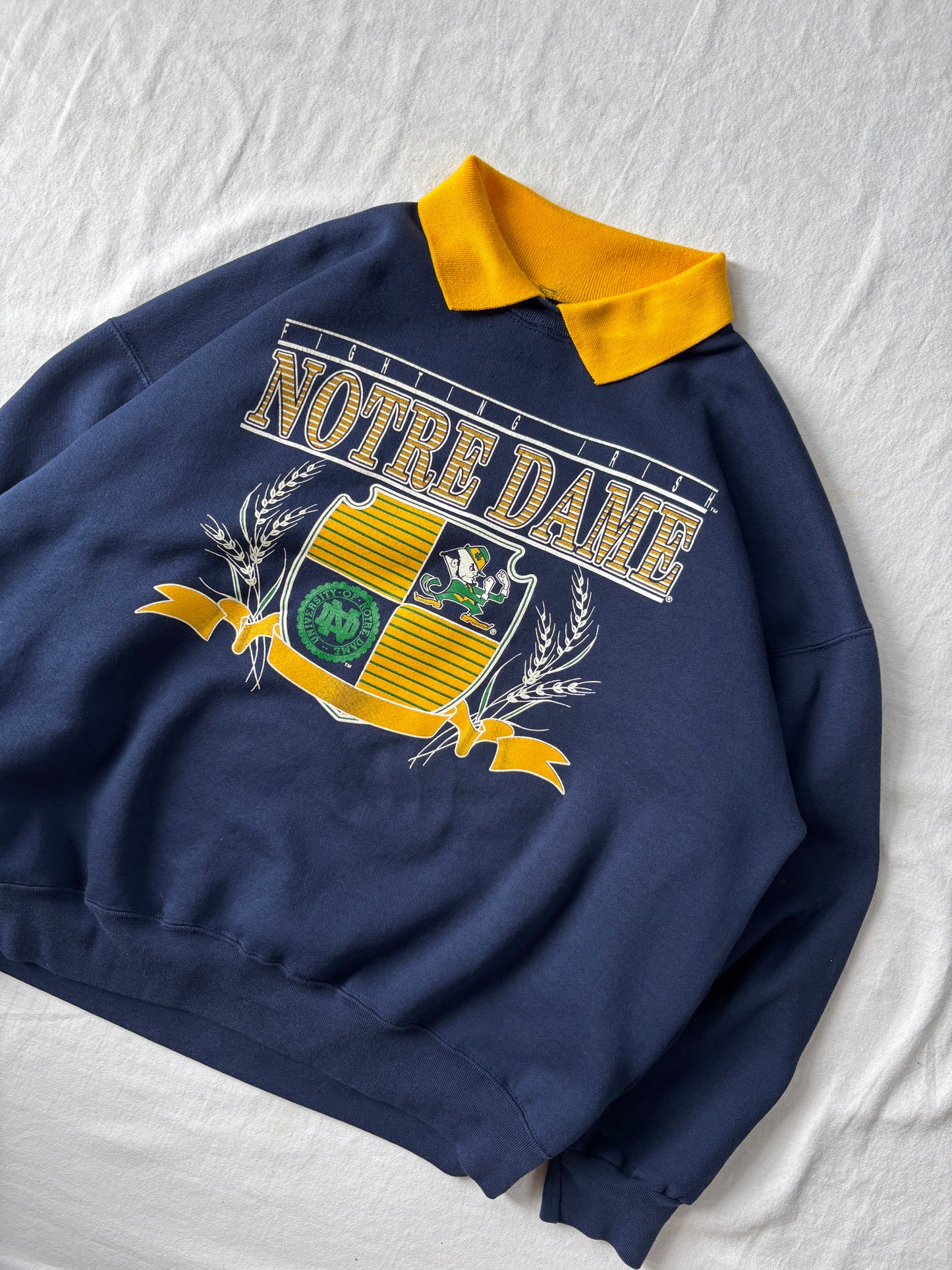 Vintage Notre Dame Collared Crewneck XLarge