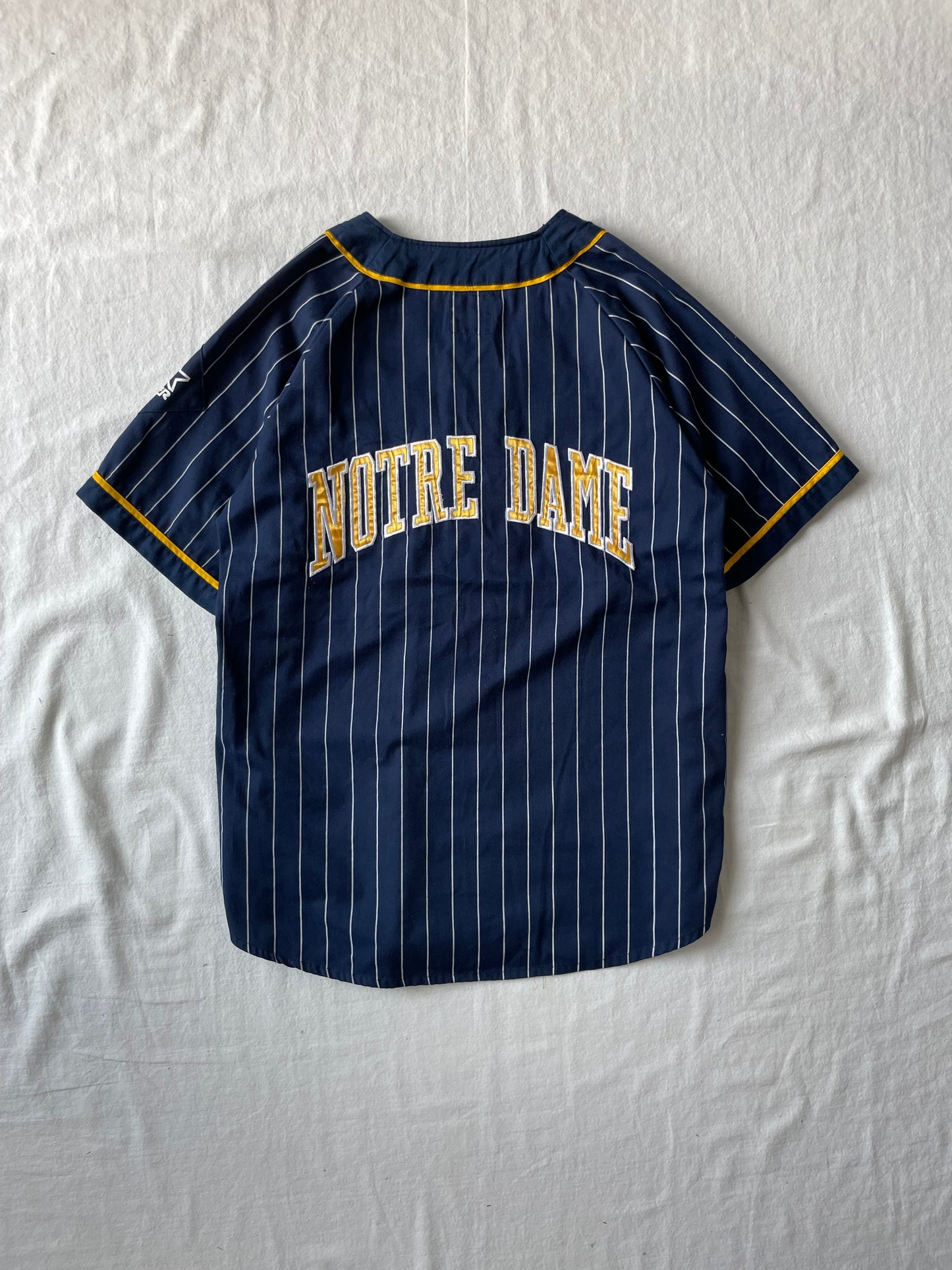 Vintage Brand New Notre Dame Pinstripe Baseball Jersey XLarge