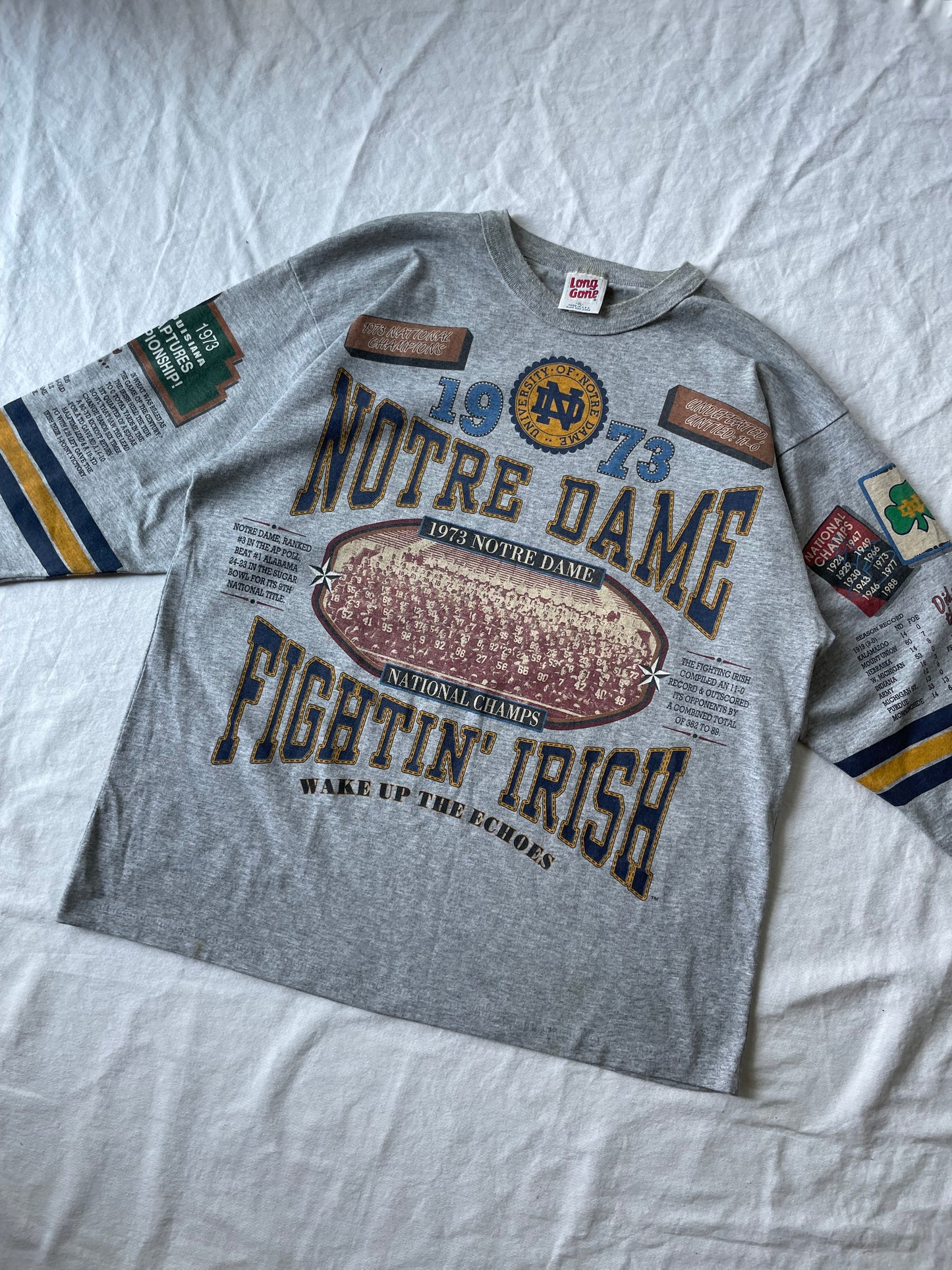 Vintage Notre Dame Football National Champions Shirt XLarge