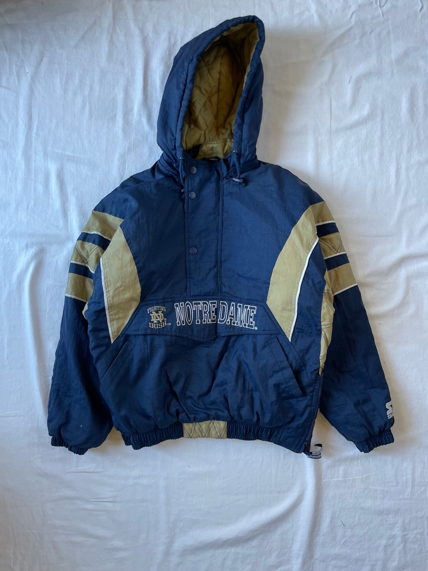Vintage Notre Dame Starter Puffer Jacket Large