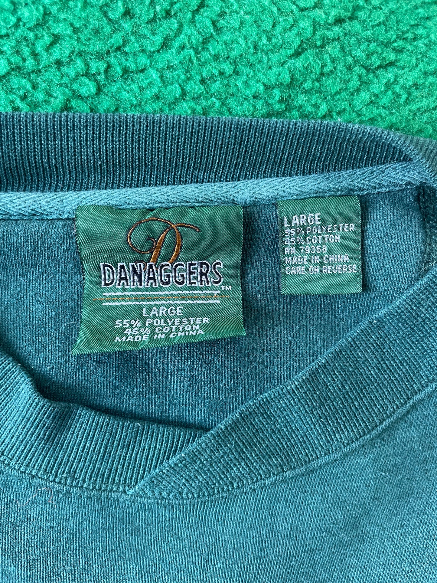 Vintage Notre Dame Fighting Irish Green Crewneck Large