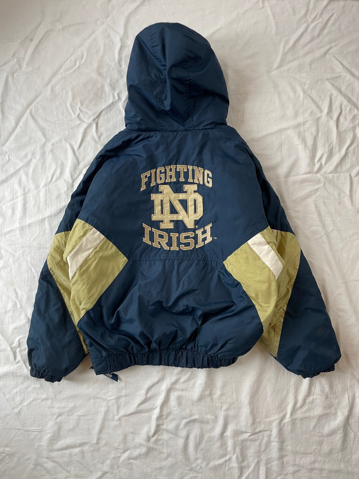Vintage Notre Dame Starter Puffer Jacket Small