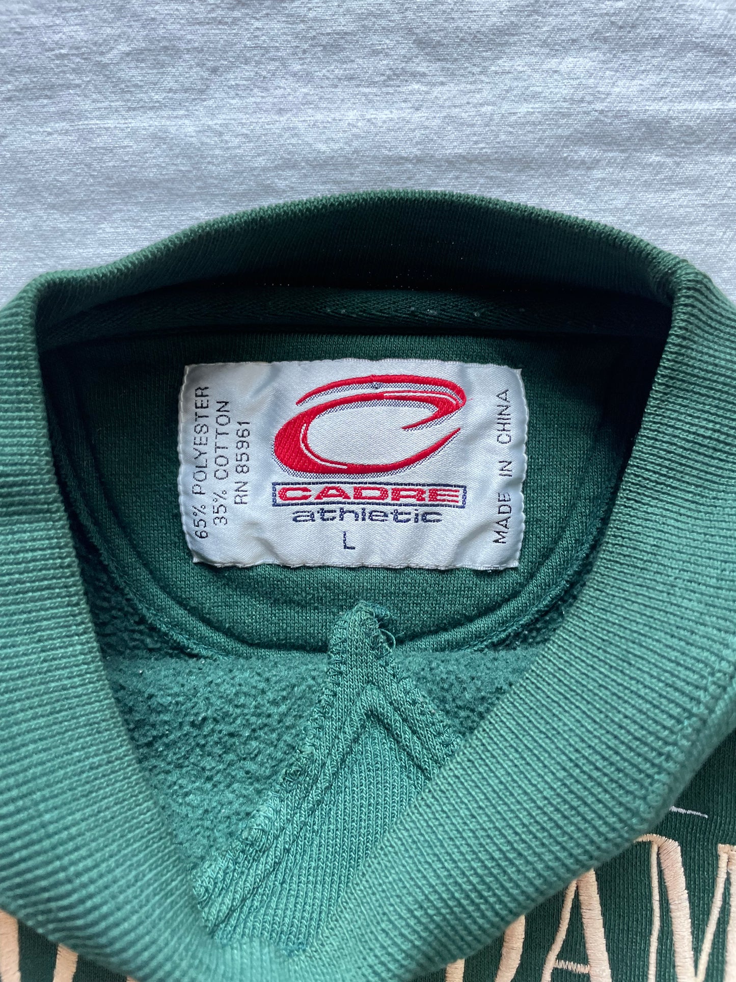 Vintage Notre Dame Green Crewneck Large