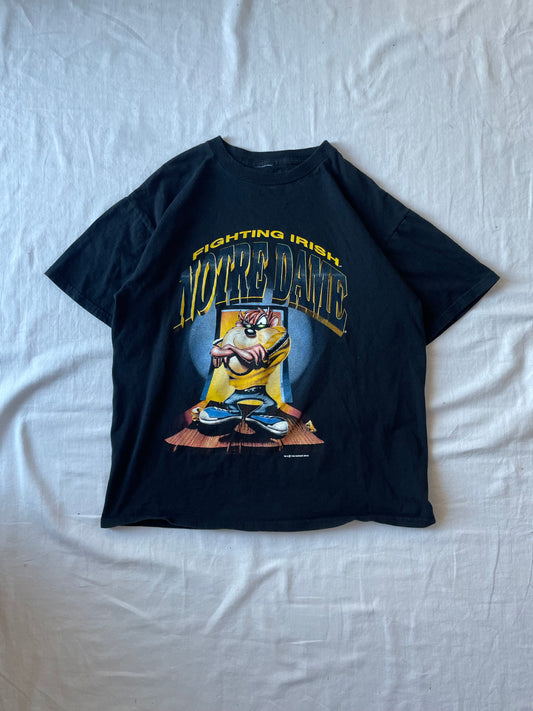 Vintage Notre Dame Looney Tunes Taz Tee Large