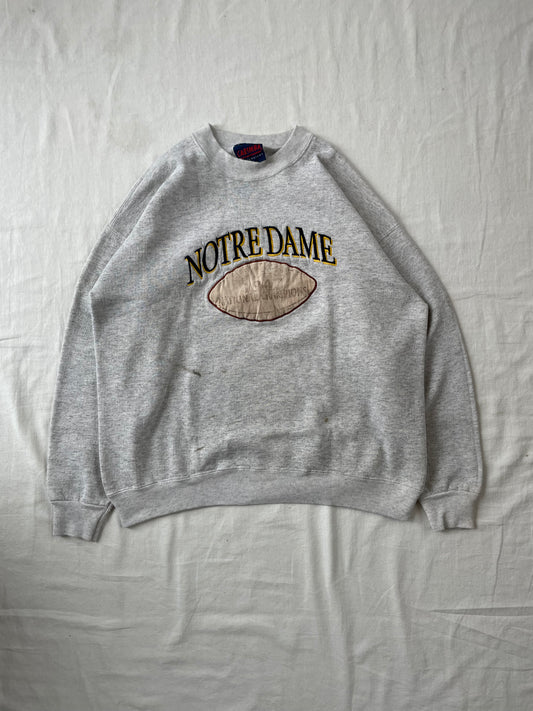 Vintage Notre Dame National Champions Football Crewneck XLarge