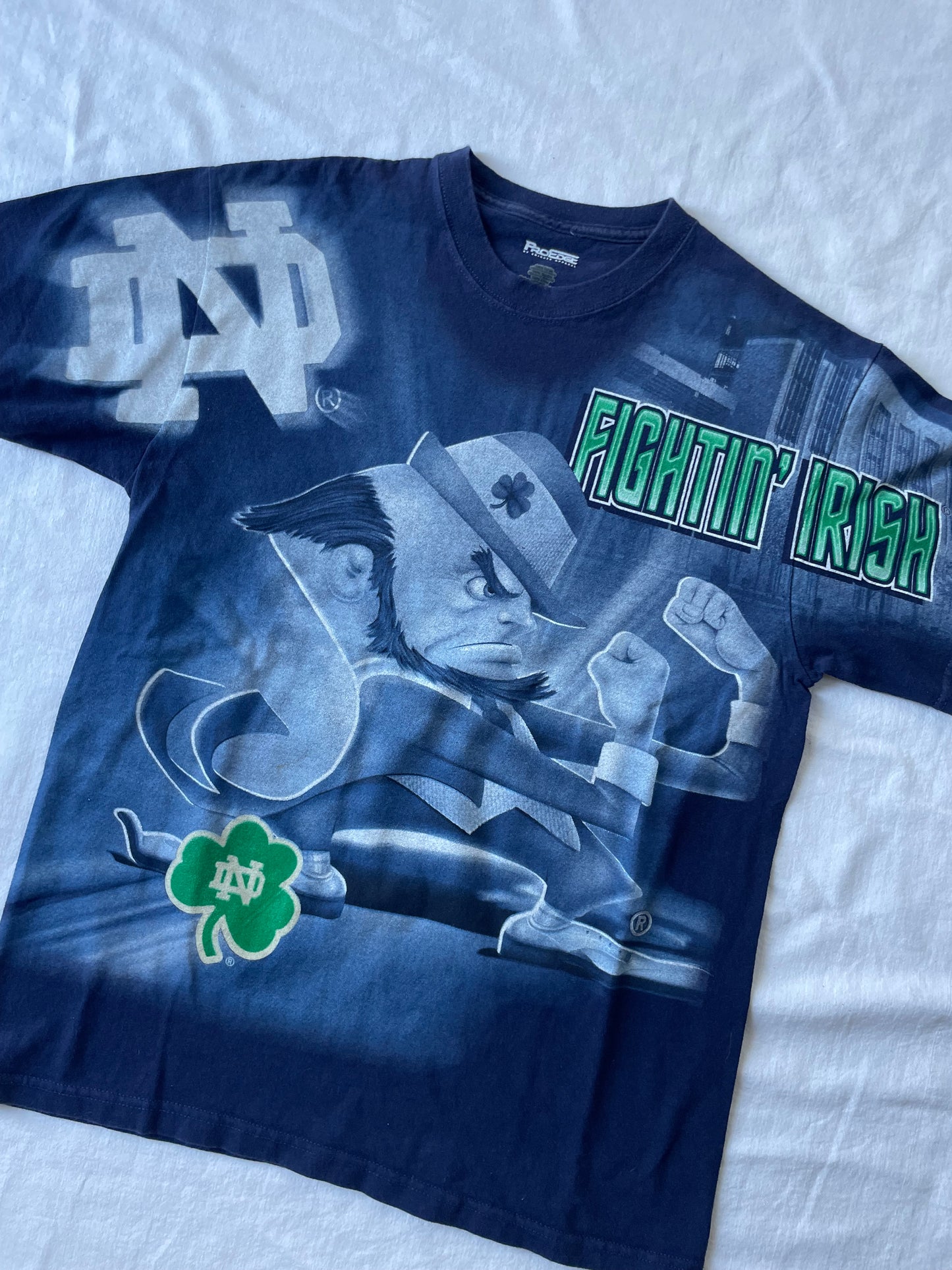 Vintage Notre Dame All Over Print Tee Small/ Medium