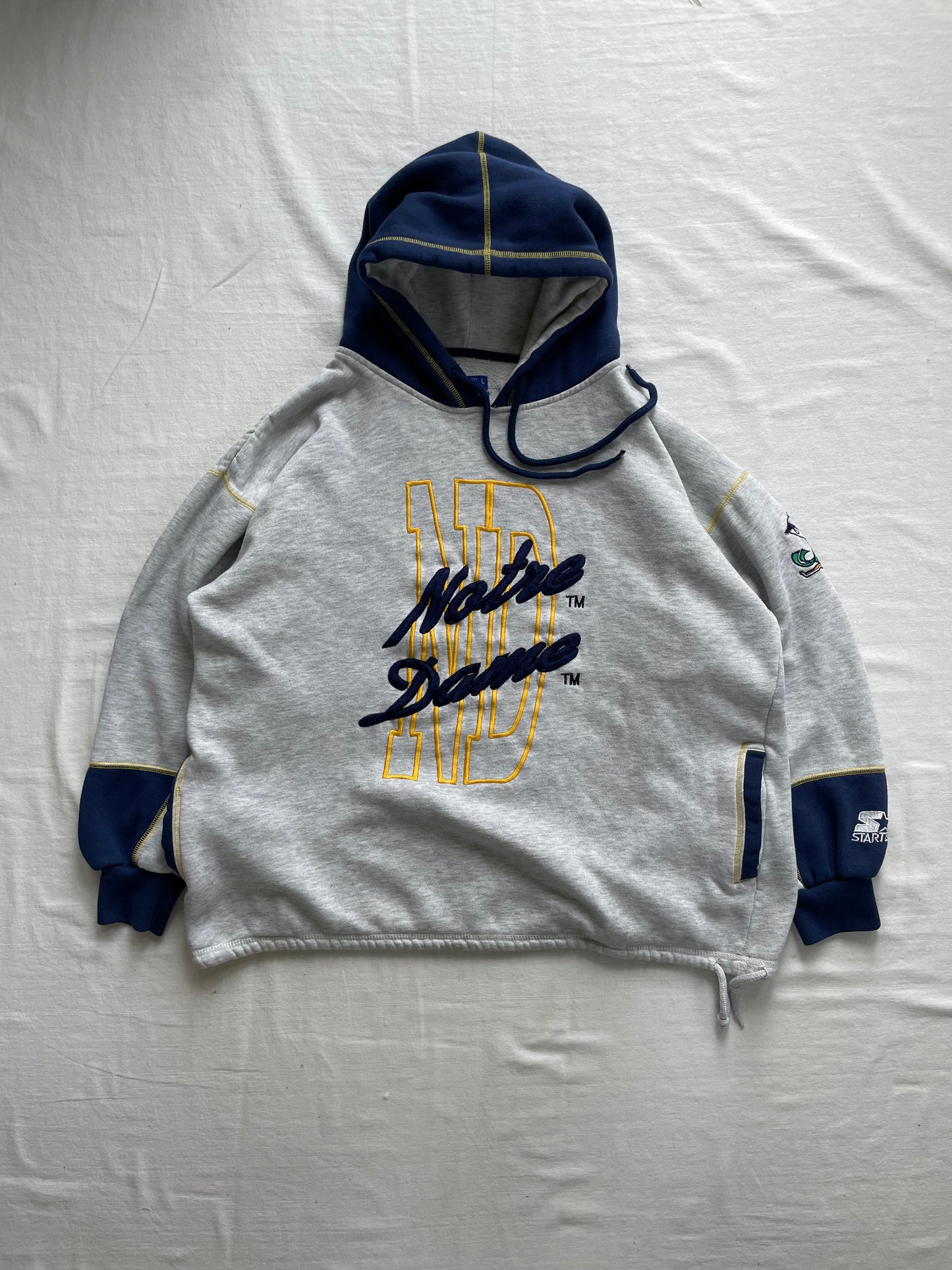 Vintage Notre Dame Starter Hoodie Large
