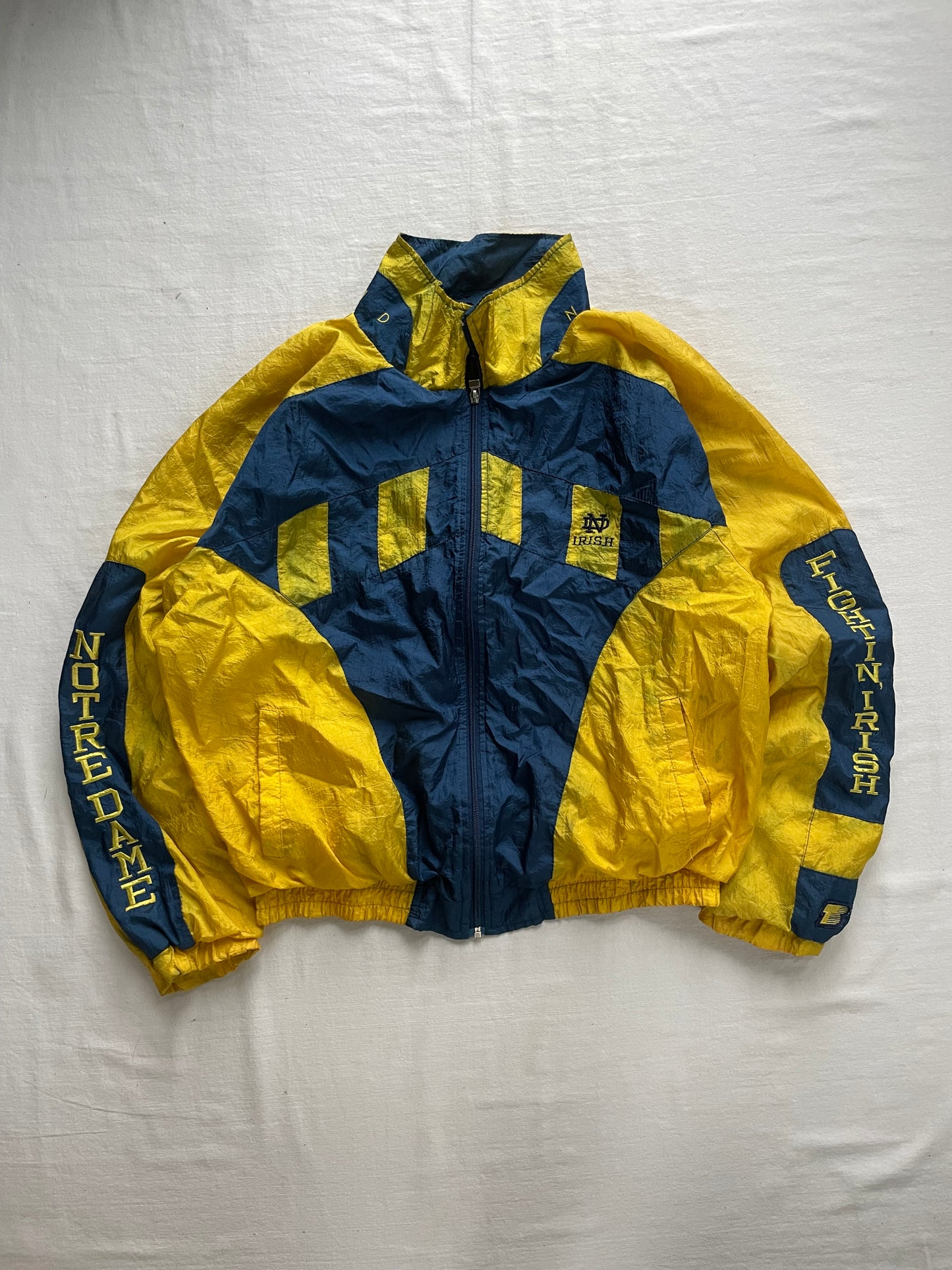 Vintage Notre Dame Tracksuit Windbreaker and Sweat Pants Large