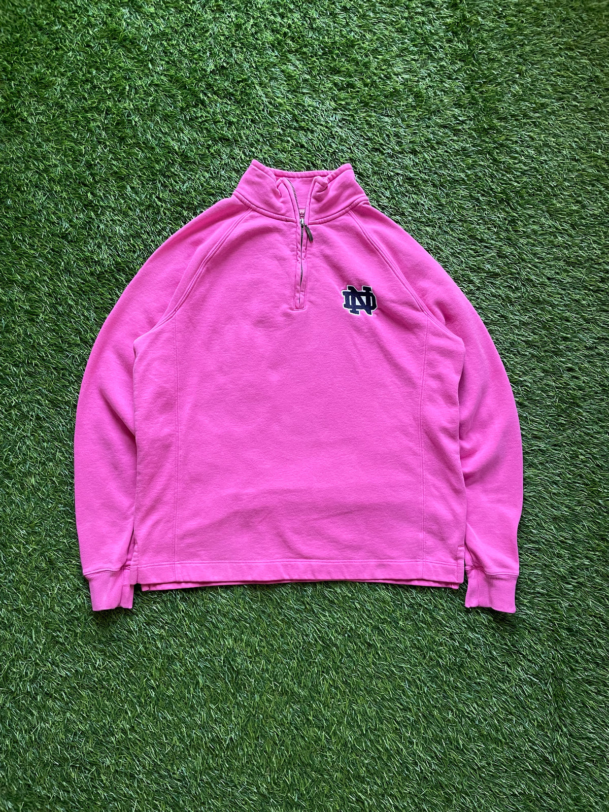 Vintage Notre Dame Pink Quarter Zip Sweatshirt Women’s Large