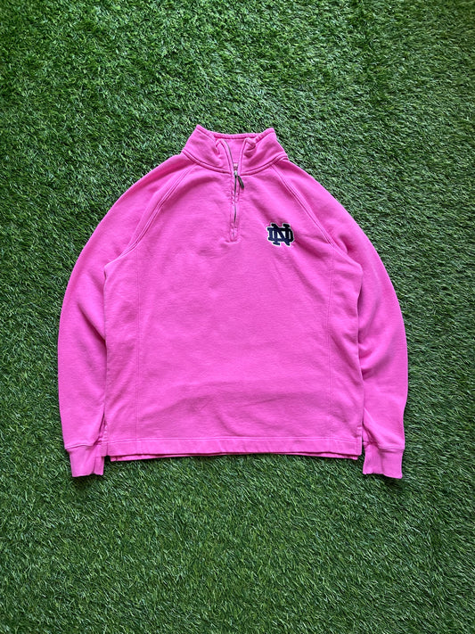 Vintage Notre Dame Pink Quarter Zip Sweatshirt Women’s Large
