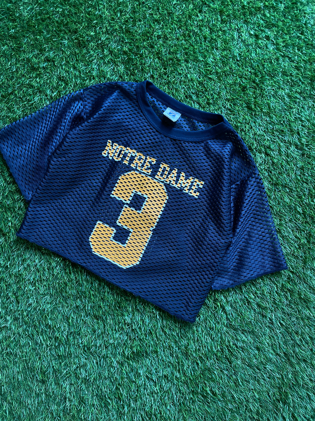 Vintage Notre Dame Cropped Football Jersey Size Youth M (10-12)/ Womens XSmall/Small