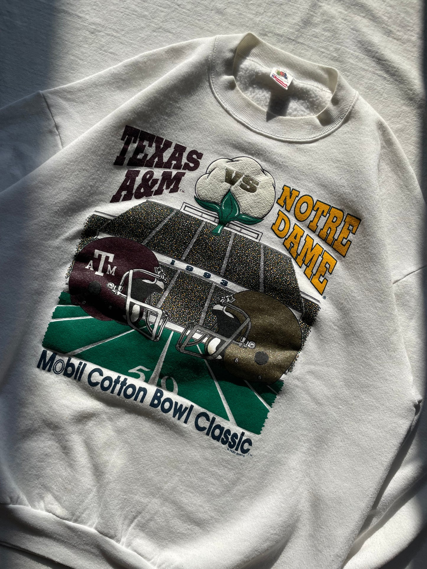 Vintage Notre Dame vs Texas A&M Cotton Bowl Crewneck XLarge