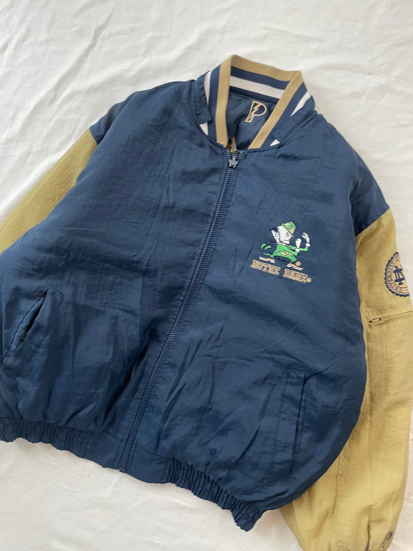 Vintage Notre Dame Reversible Puffer Jacket Large
