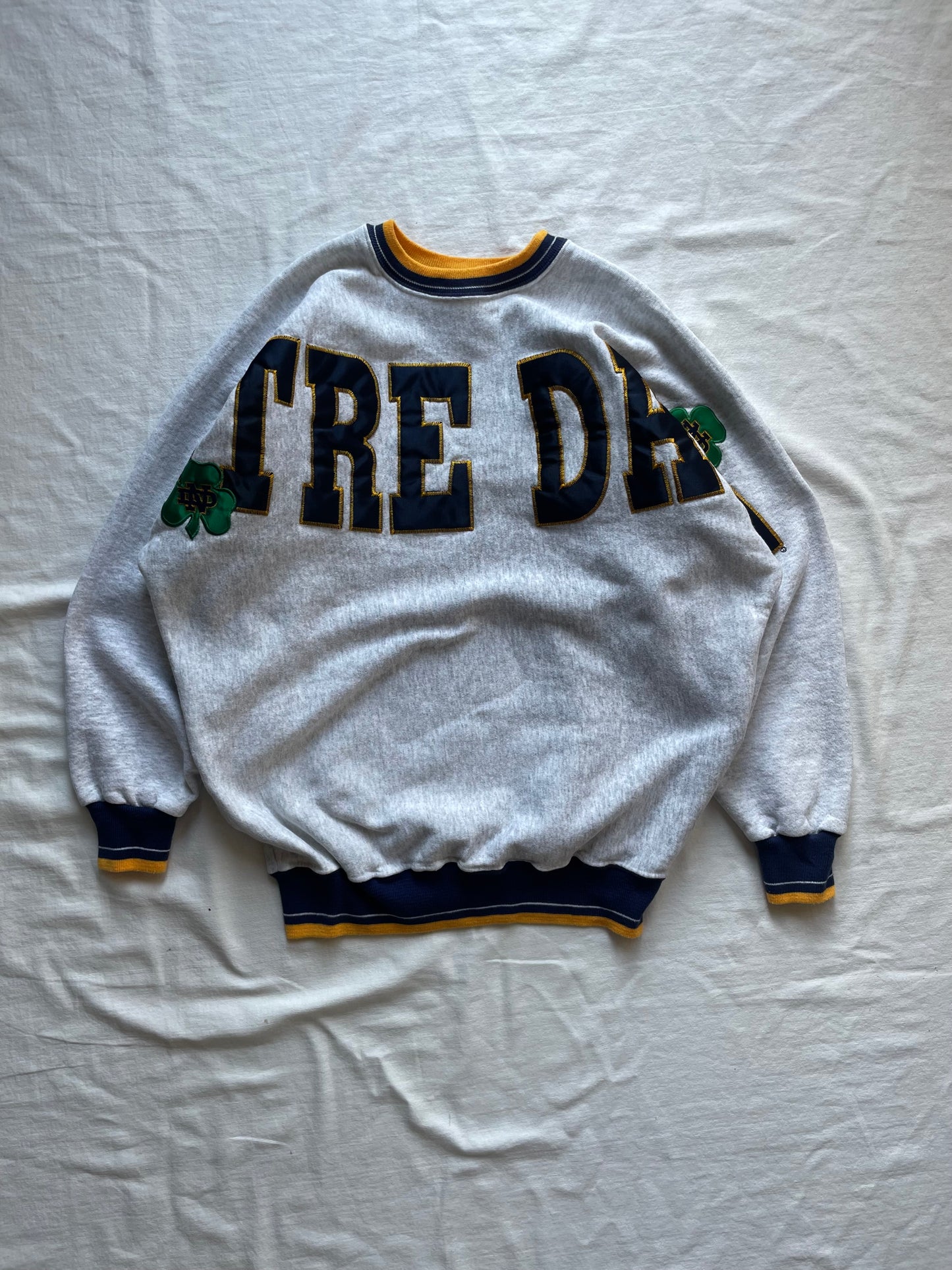 Vintage Notre Dame Spell Out Crewneck Large