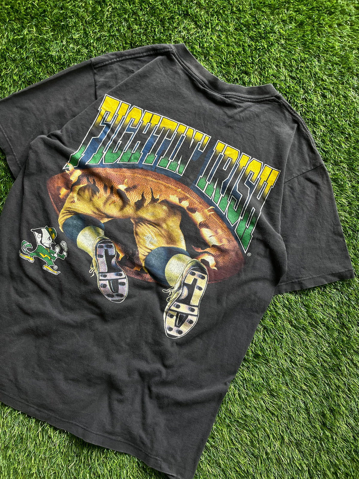 Vintage Notre Dame Football Double Sided Tee Large