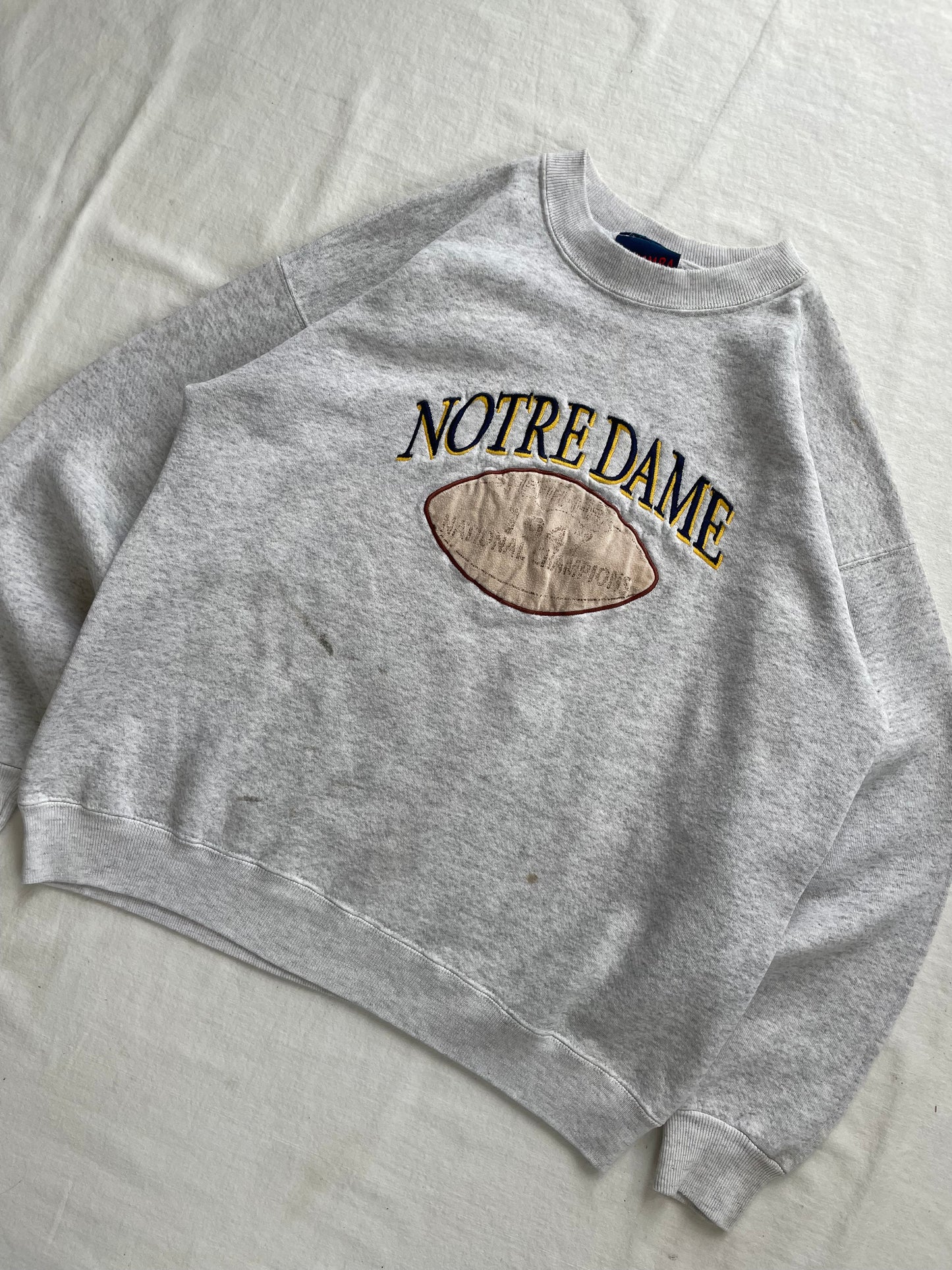 Vintage Notre Dame National Champions Crewneck Large/XLarge