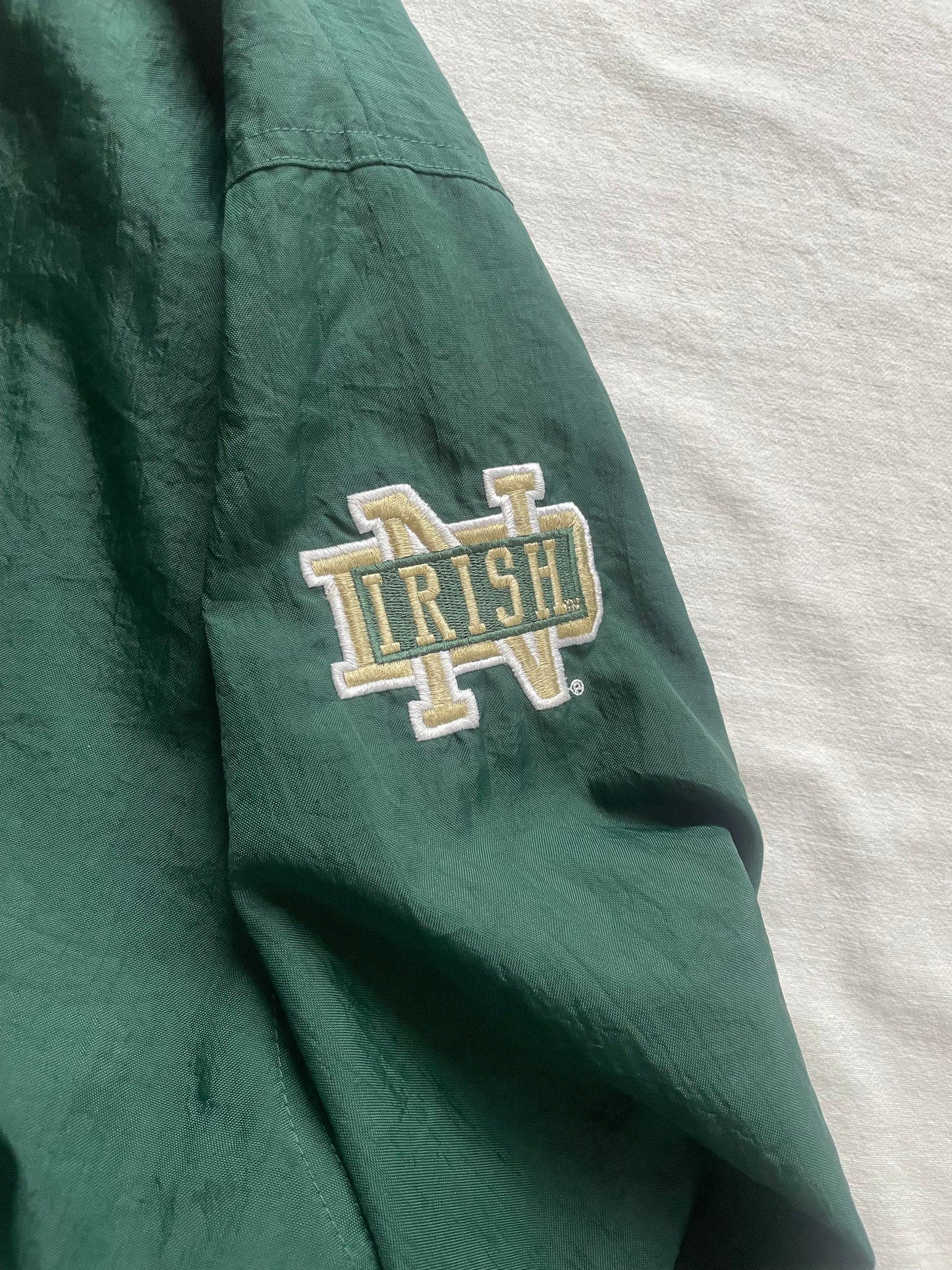 Vintage Notre Dame Green Pullover Windbreaker Large/XLarge