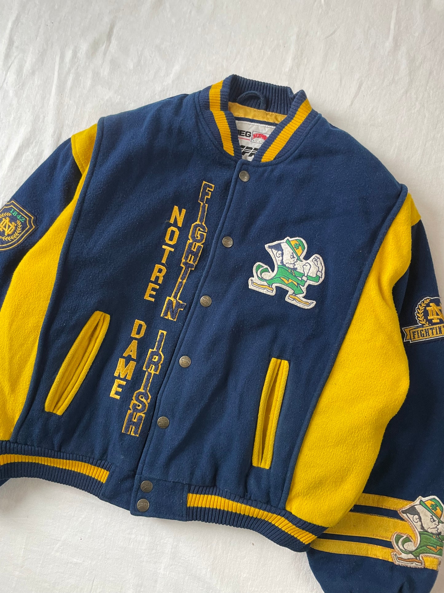 Vintage Notre Dame Bomber Jacket Medium