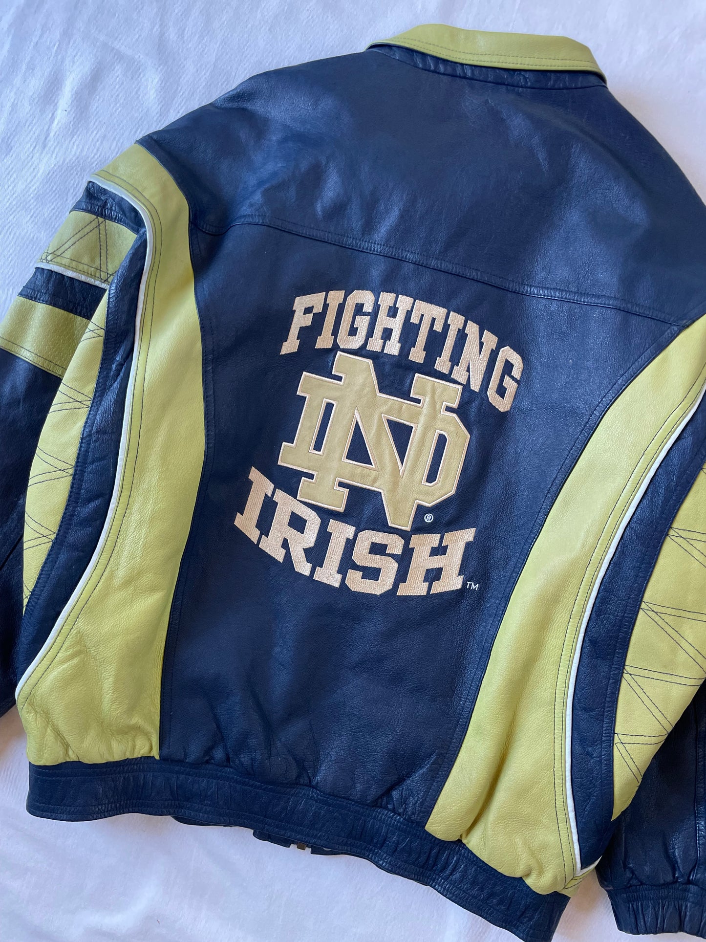 Vintage Notre Dame Leather Jacket Large