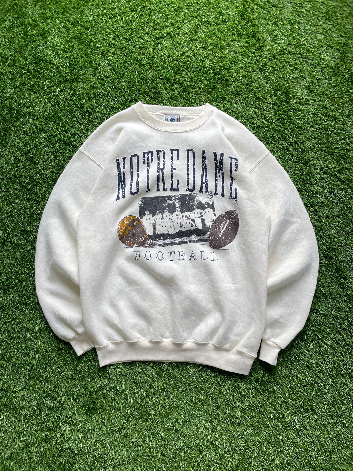 Vintage Notre Dame Football Crewneck Sweatshirt Large/XLarge