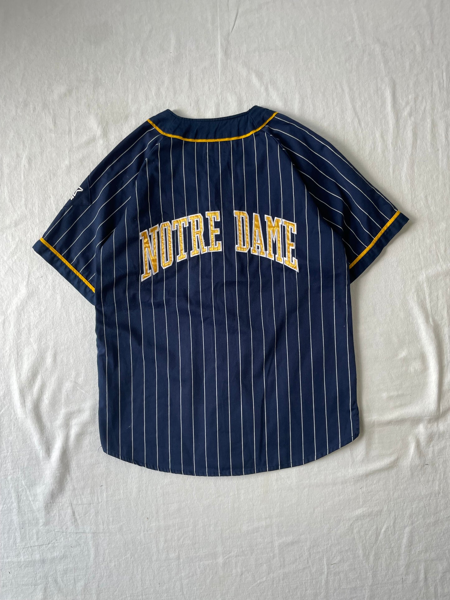 Vintage Notre Dame Pinstripe Baseball Jersey Medium