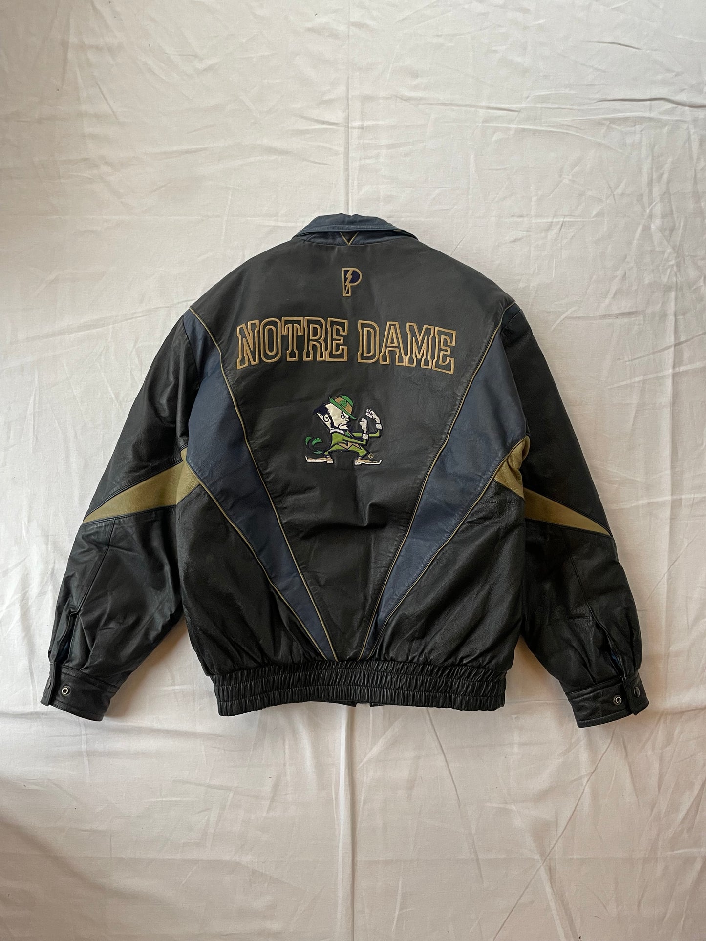 Vintage Notre Dame Leather Jacket Medium