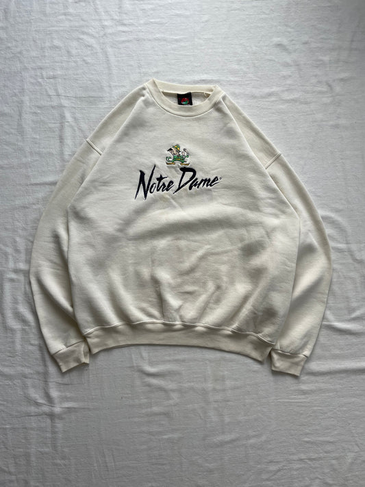 Vintage Notre Dame Cream Crewneck XLarge