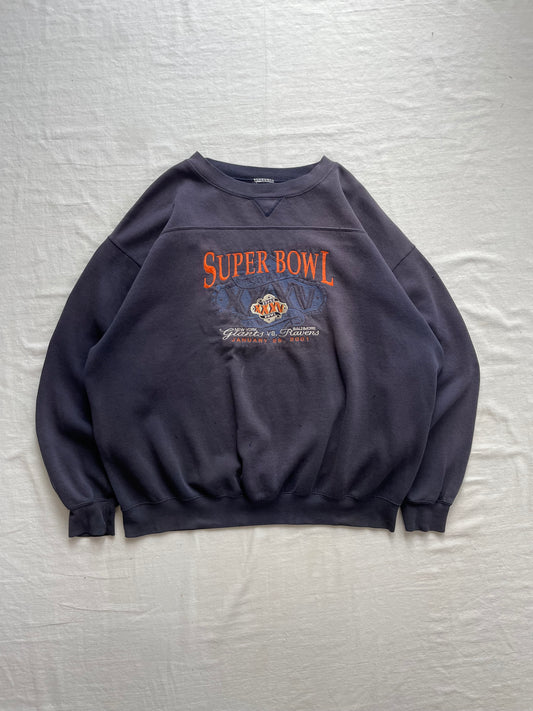 Vintage 2001 Super Bowl Giants vs. Ravens Crewneck XLarge