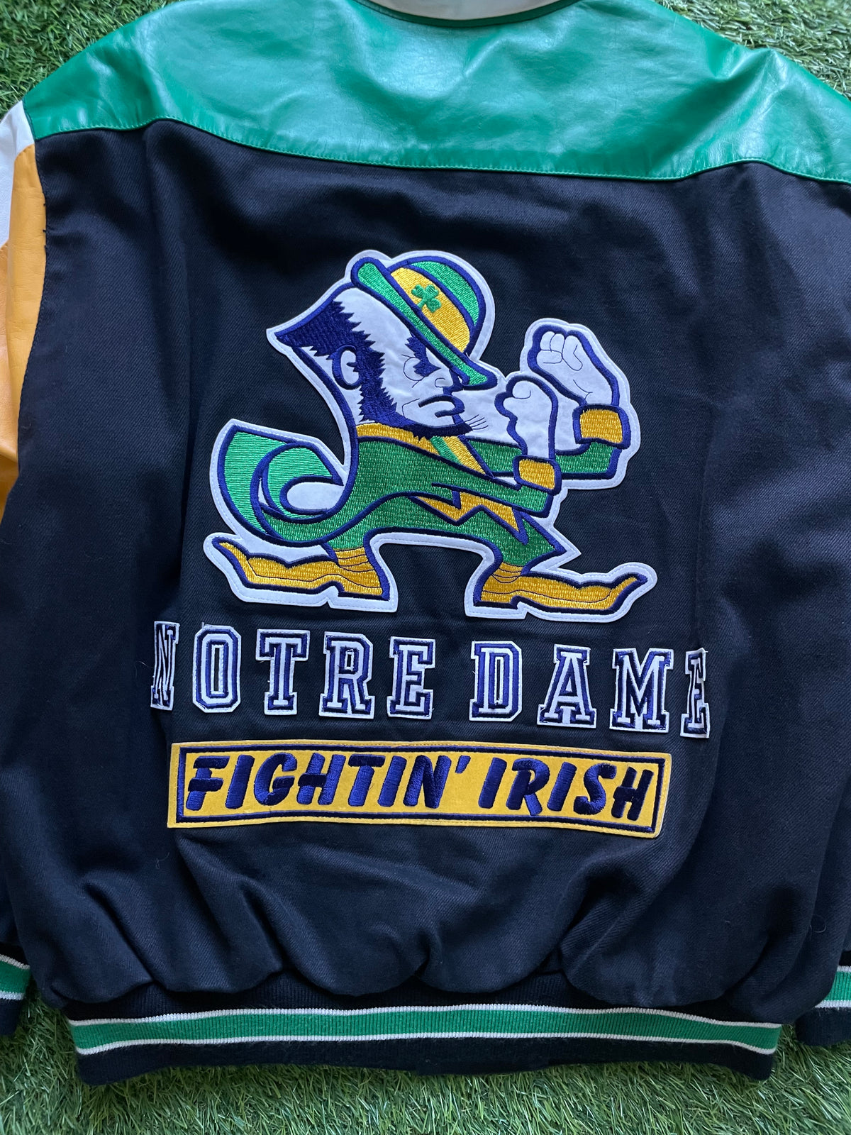 Vintage Notre Dame Fightin’ Irish Leather/ Canvas Varsity Jacket XLarge