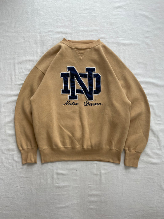 Vintage Notre Dame Gold Crewneck Large