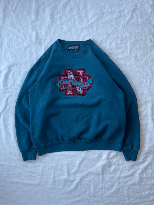 Vintage Notre Dame Paisley Pattern Crewneck XLarge