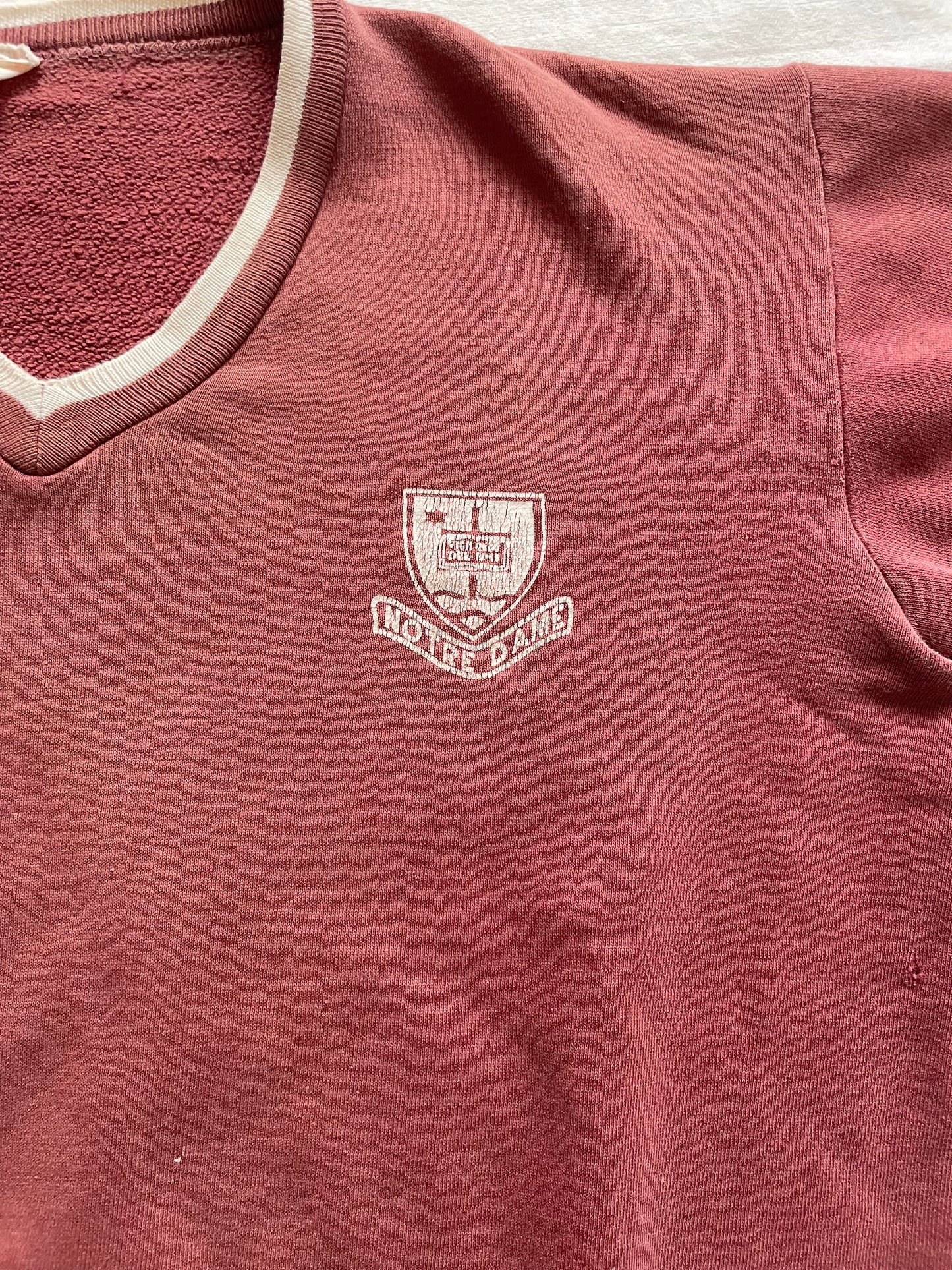 Vintage 1960s Notre Dame Short Sleeve Sweatshirt Large
