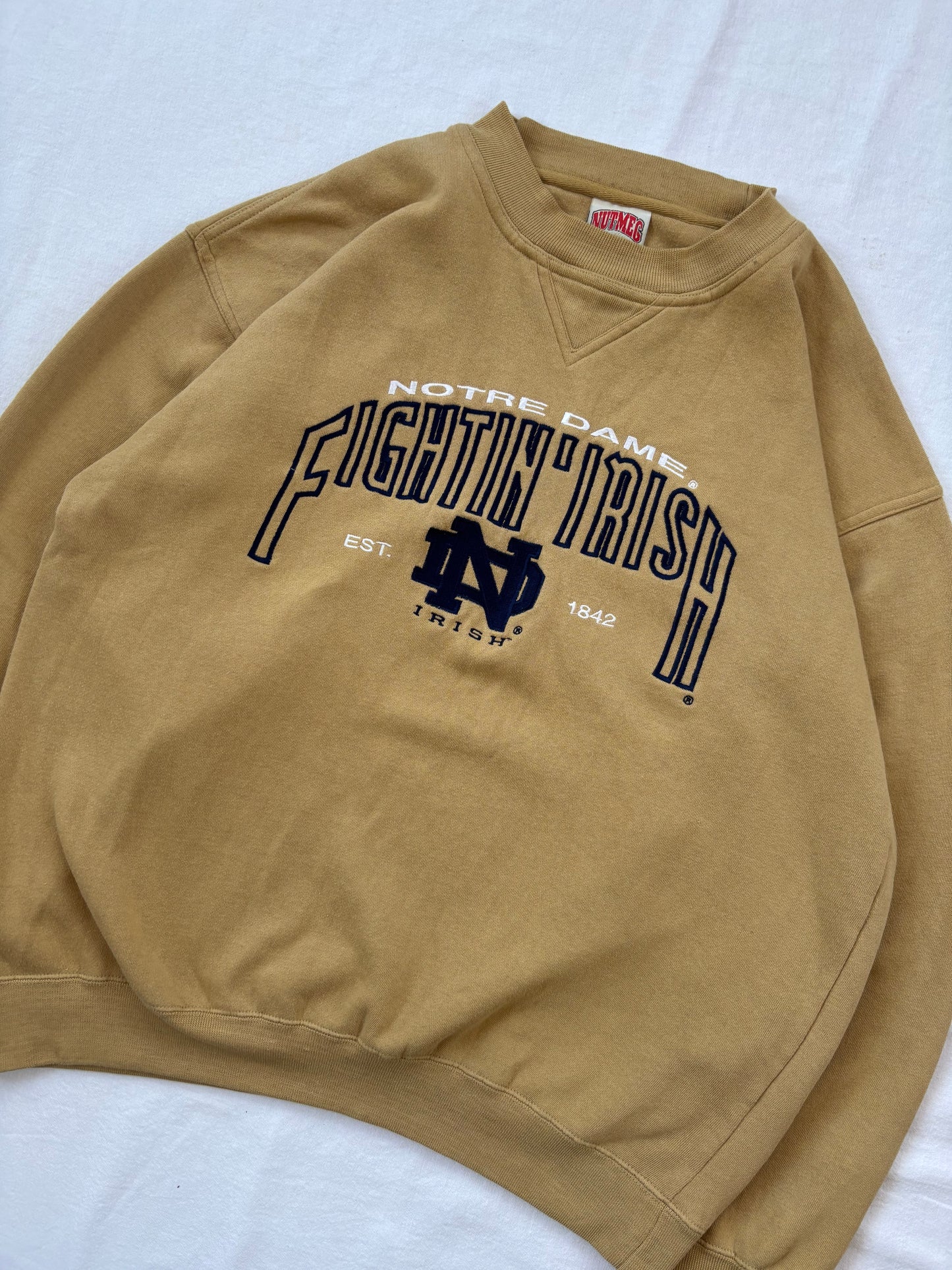 Vintage Notre Dame Gold Crewneck Large