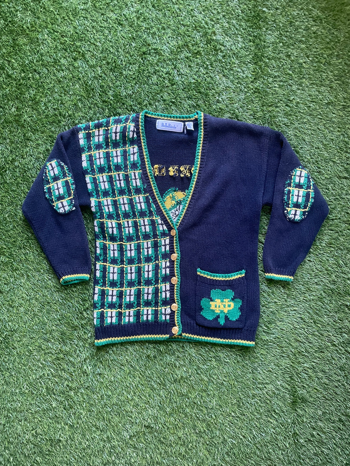 Vintage Notre Dame Cardigan Sweater Medium