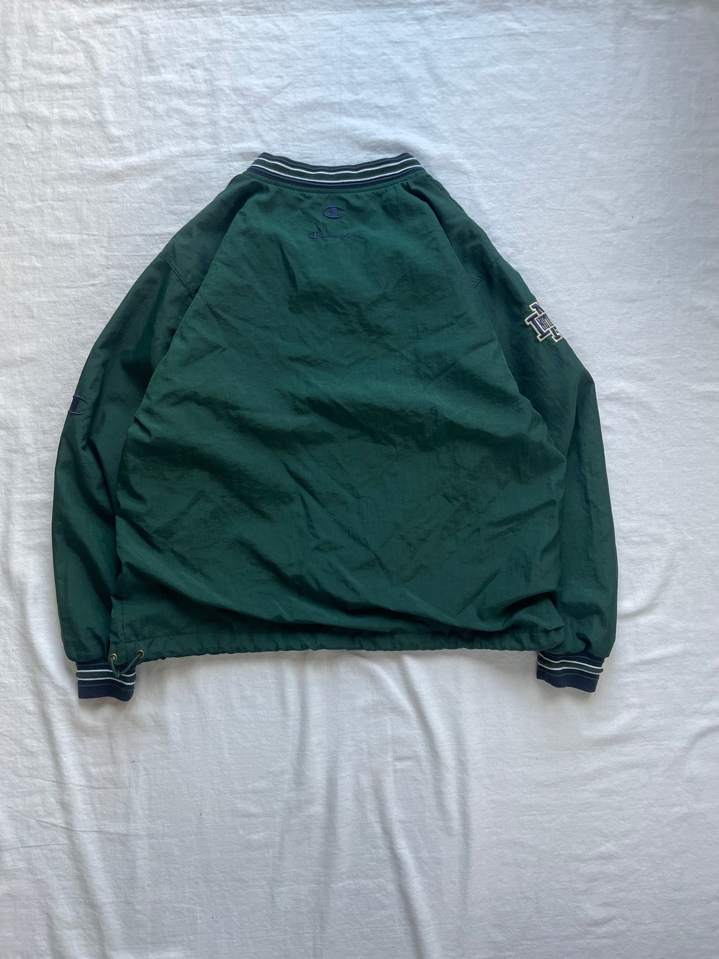 Vintage Notre Dame Green Pullover Windbreaker Medium