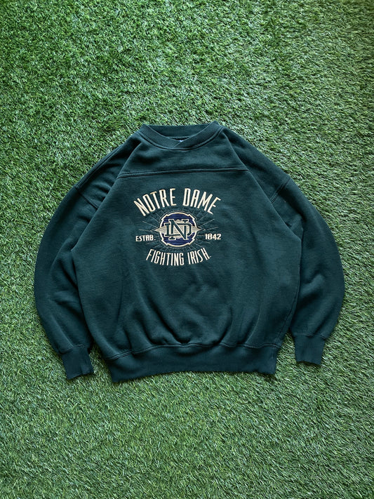 Vintage Notre Dame Fighting Irish Green Crewneck Sweatshirt Large/XLarge