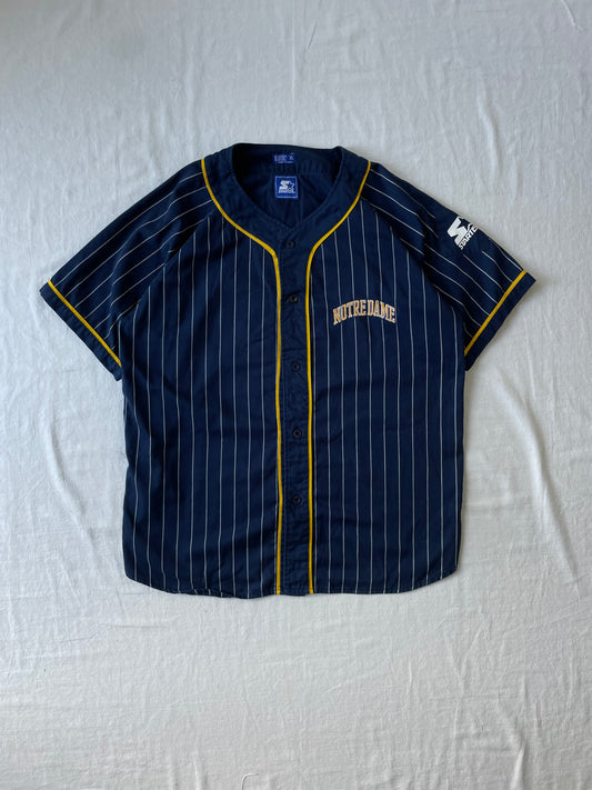 Vintage Notre Dame Pinstripe Baseball Jersey XLarge