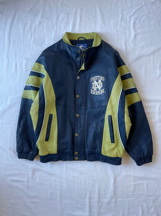 Vintage Notre Dame Leather Jacket Large