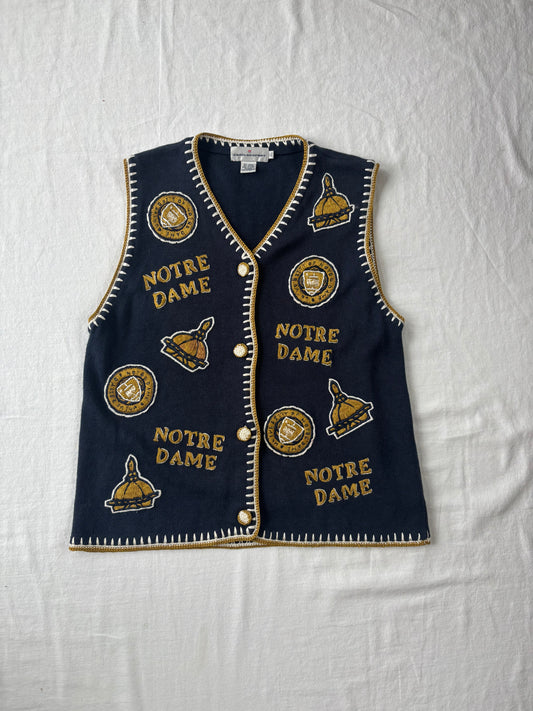 Vintage Notre Dame Sweater Vest Womens XLarge