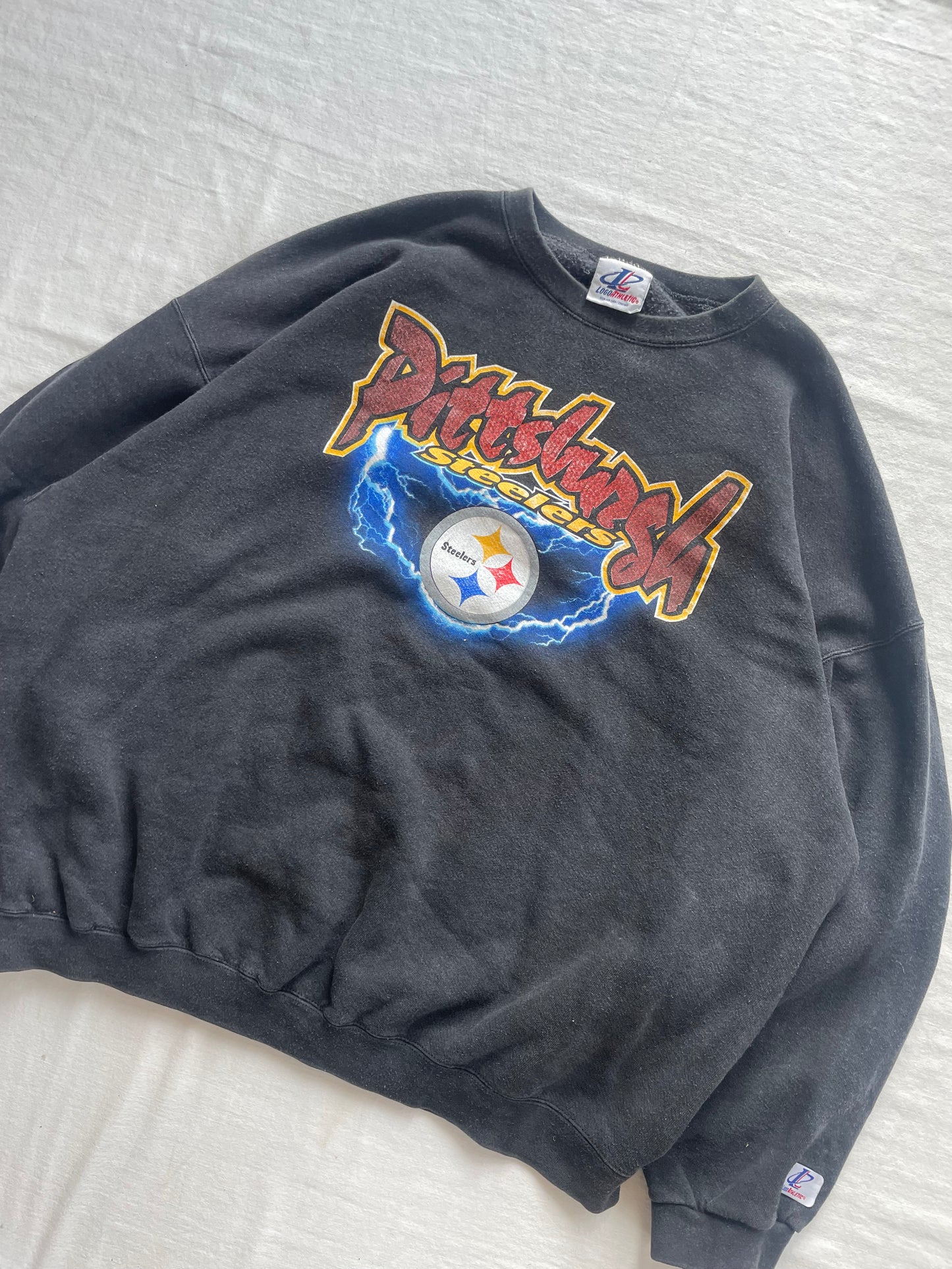 Vintage Pittsburgh Steelers Lightning Crewneck 2XL/3XL